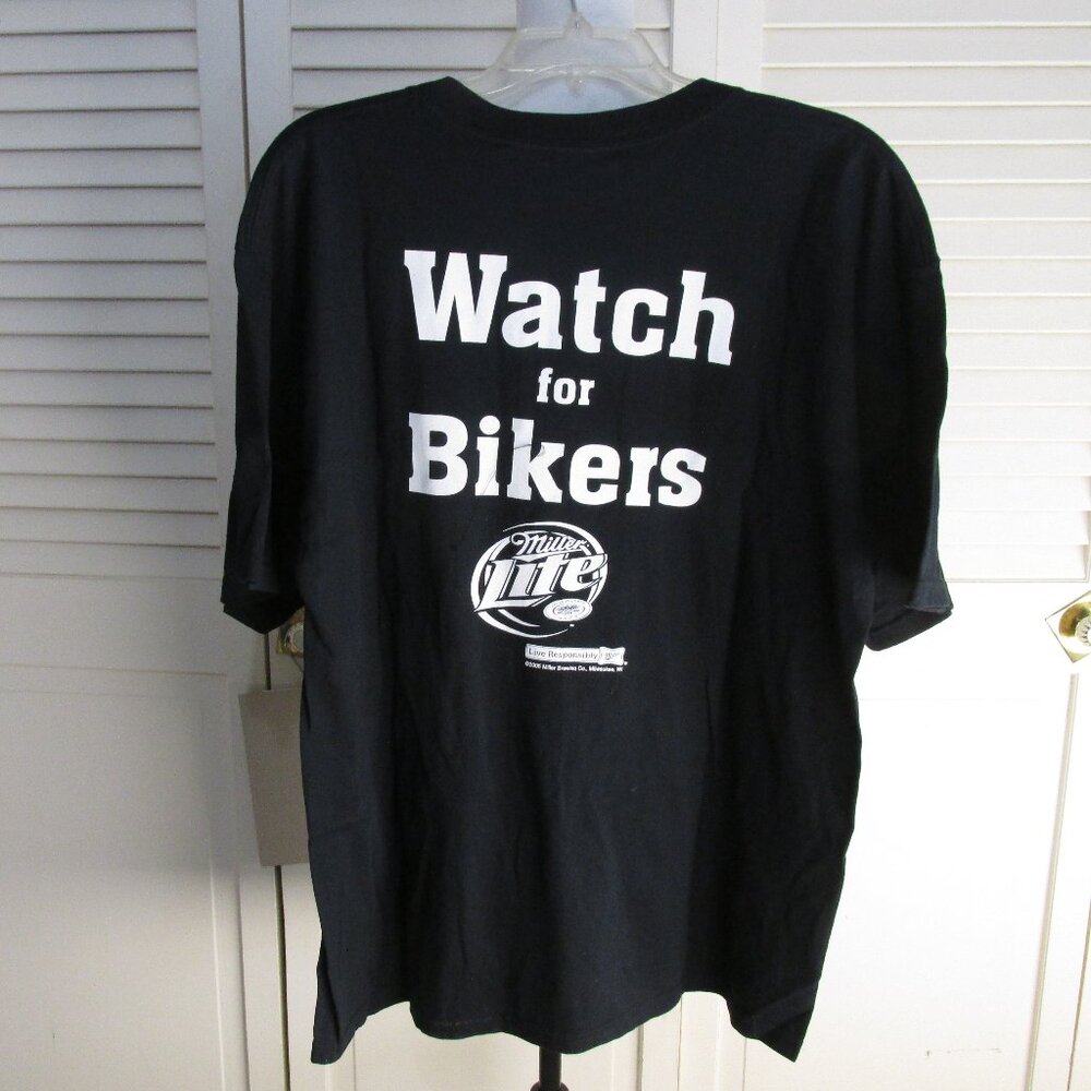 Miller Lite T-shirt "Watch for Bikers" Size:  XL